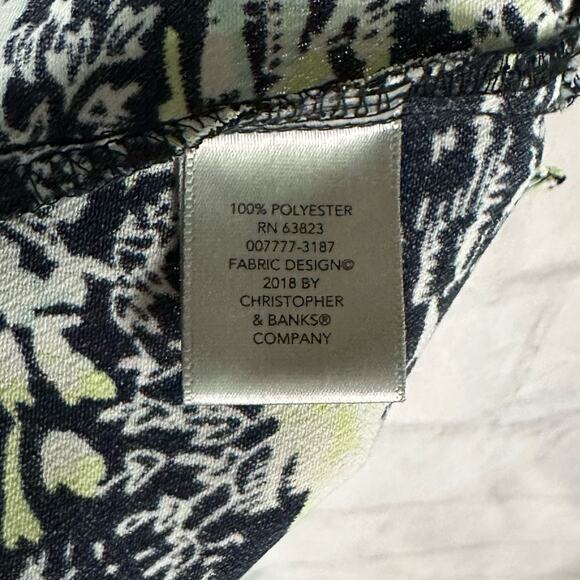 Christopher & Banks Black and Green Patterned Blouse, Medium, Pre-owned - Picture 6 of 6
